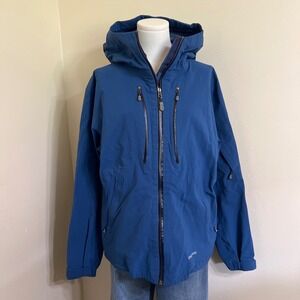 Patagonia Womens L Blue Waterproof Rain Jacket Hooded H2No Shell Hiking Gorpcore
